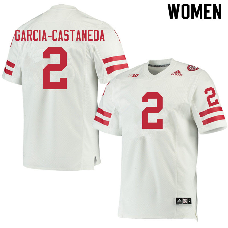 Women #2 Isaiah Garcia-Castaneda Nebraska Cornhuskers College Football Jerseys Sale-White - Click Image to Close